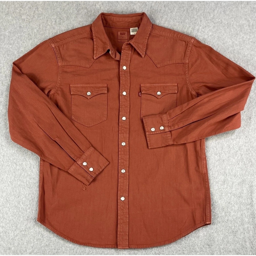 Levis Shirt Womens Medium Mens Small Western Pearl Snap Rodeo Cowboy *Sample*